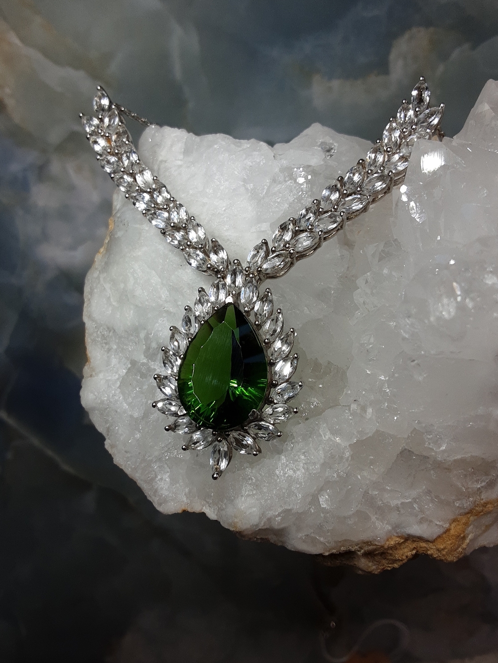 925 White Topaz Necklace.